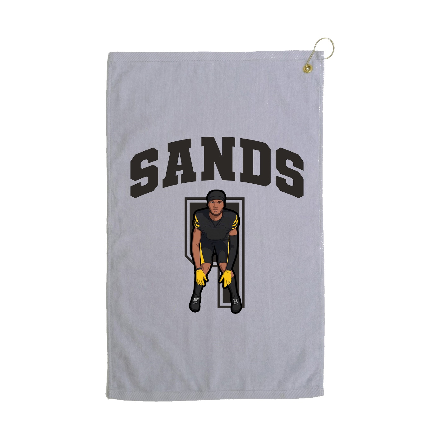 Golf Towel — Number in Grey