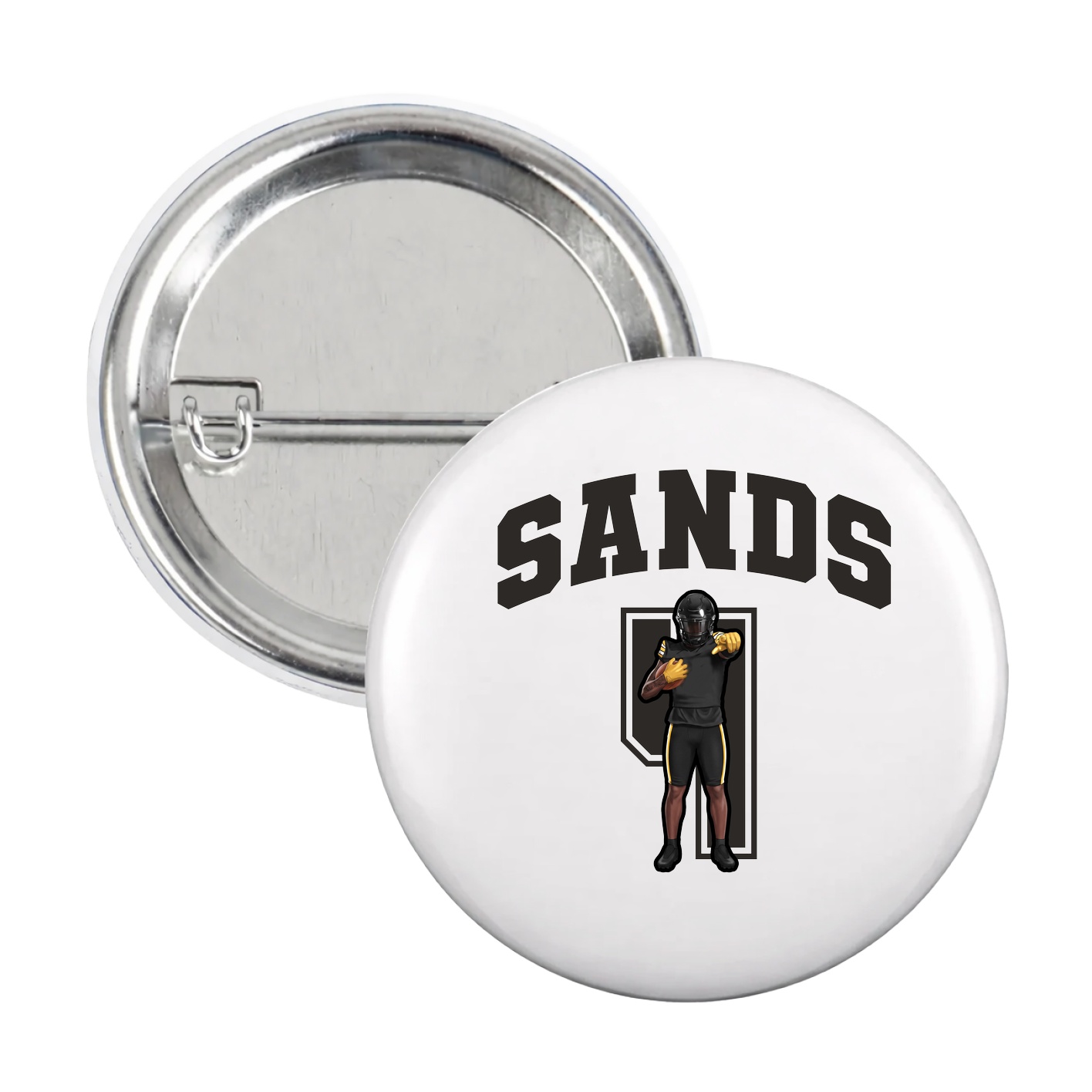 Game Day Button — Number in White