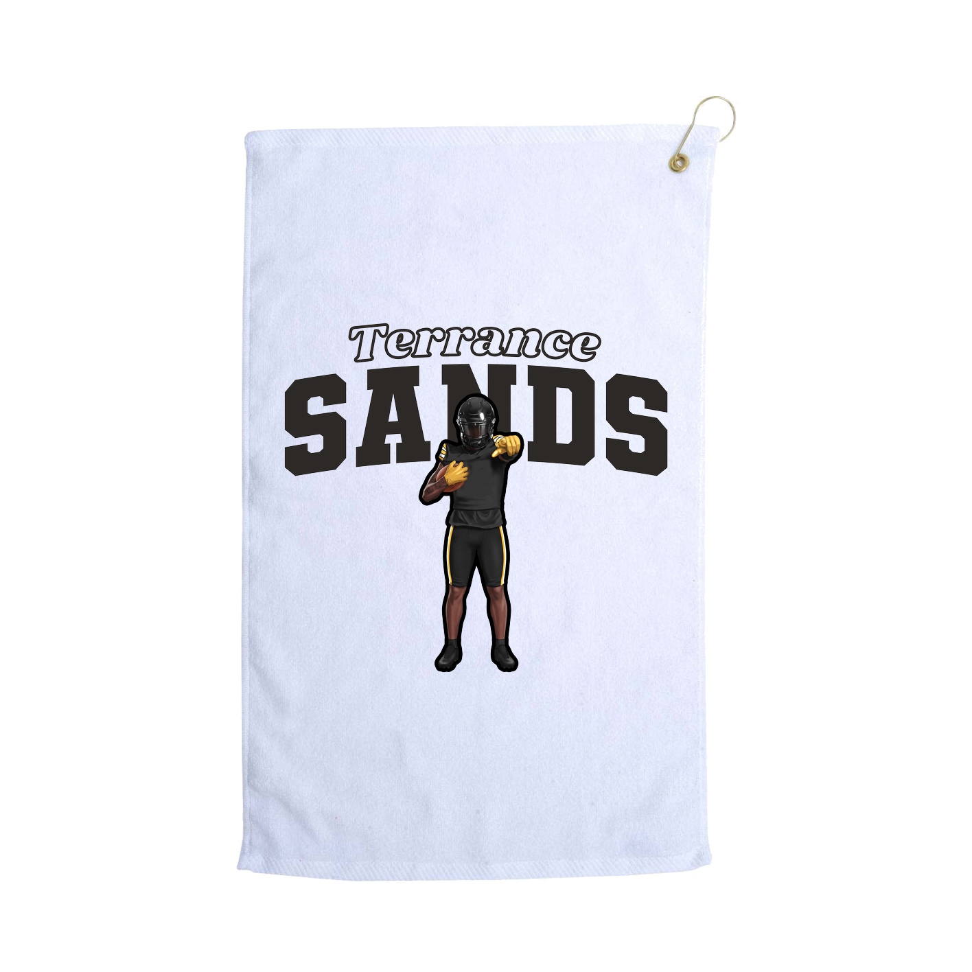 Golf Towel — Name Arch in White