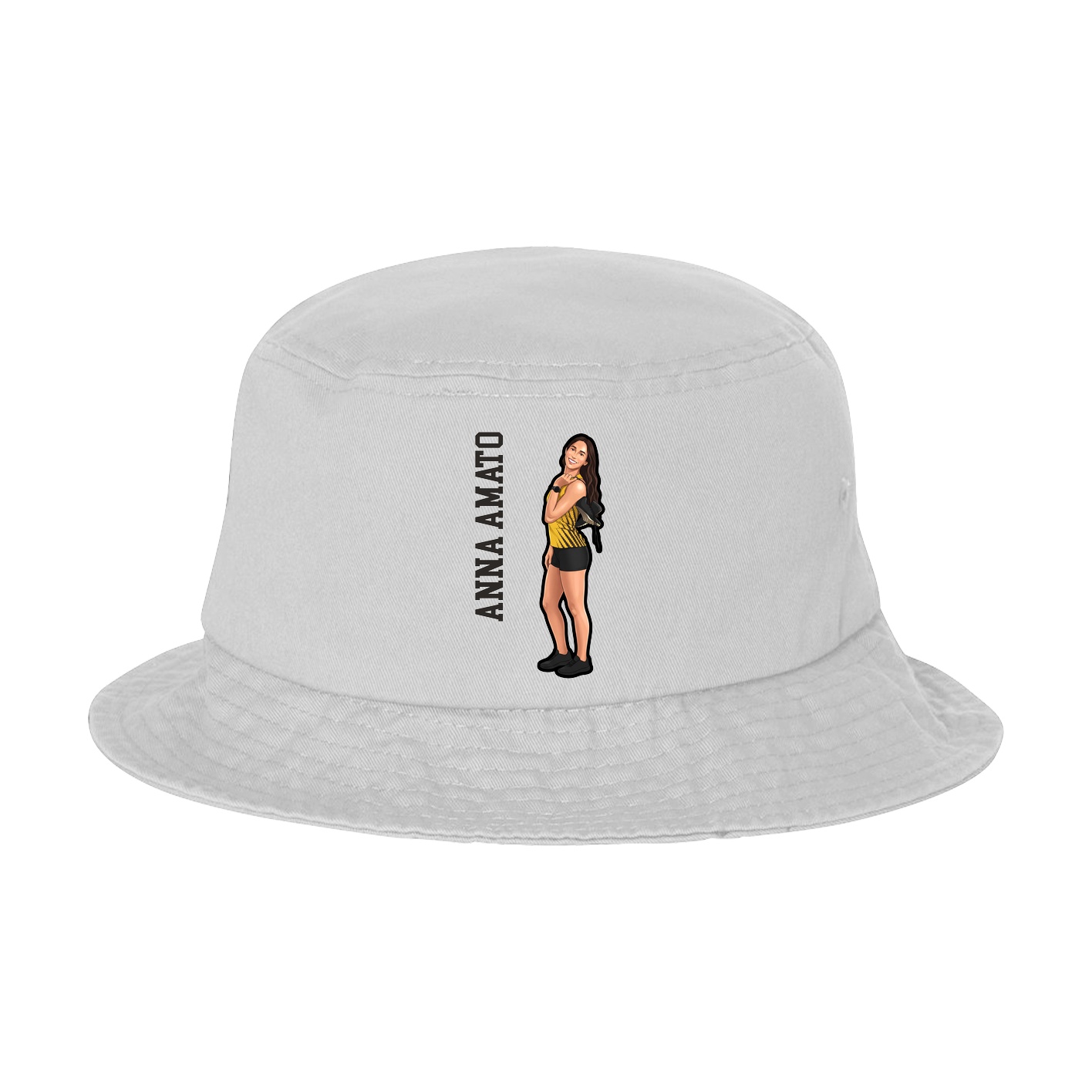 Bucket Cap — Name Vertical in White