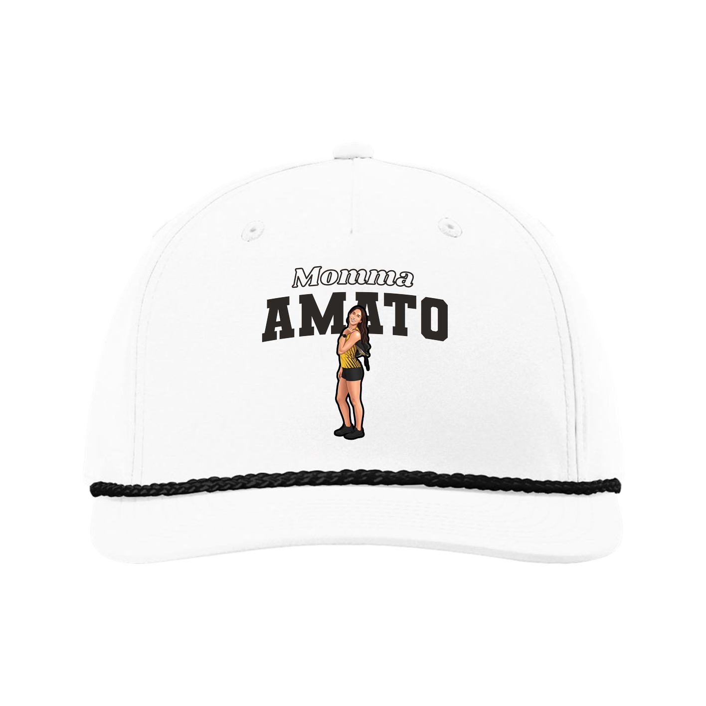 Five-Panel Classic Rope Cap — Mothers Day Block in White