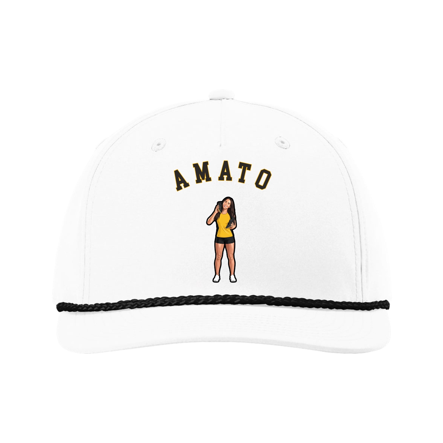 Five-Panel Classic Rope Cap — Shirsey Arch in White