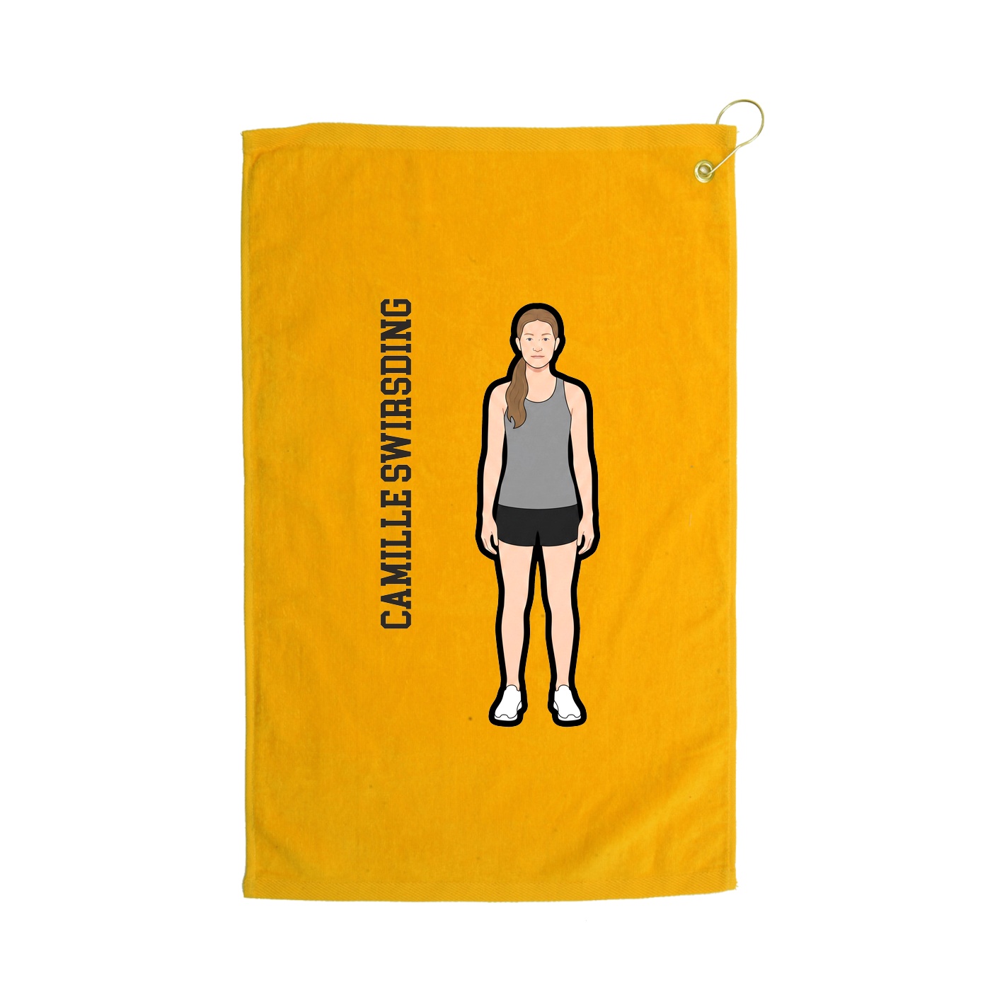 Golf Towel — Name Vertical in Gold