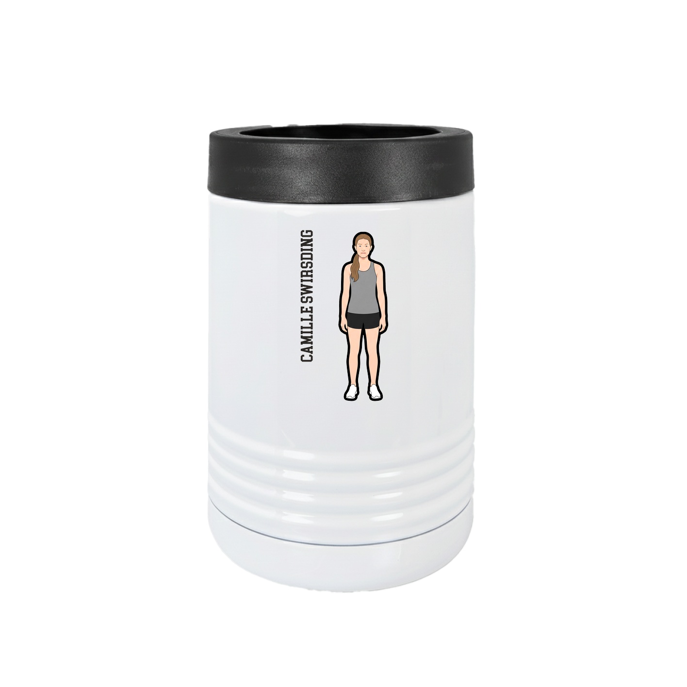 Beverage Holder — Name Vertical in White
