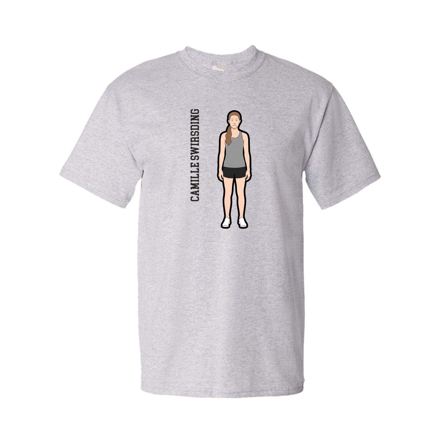 Tee — Name Vertical in Grey