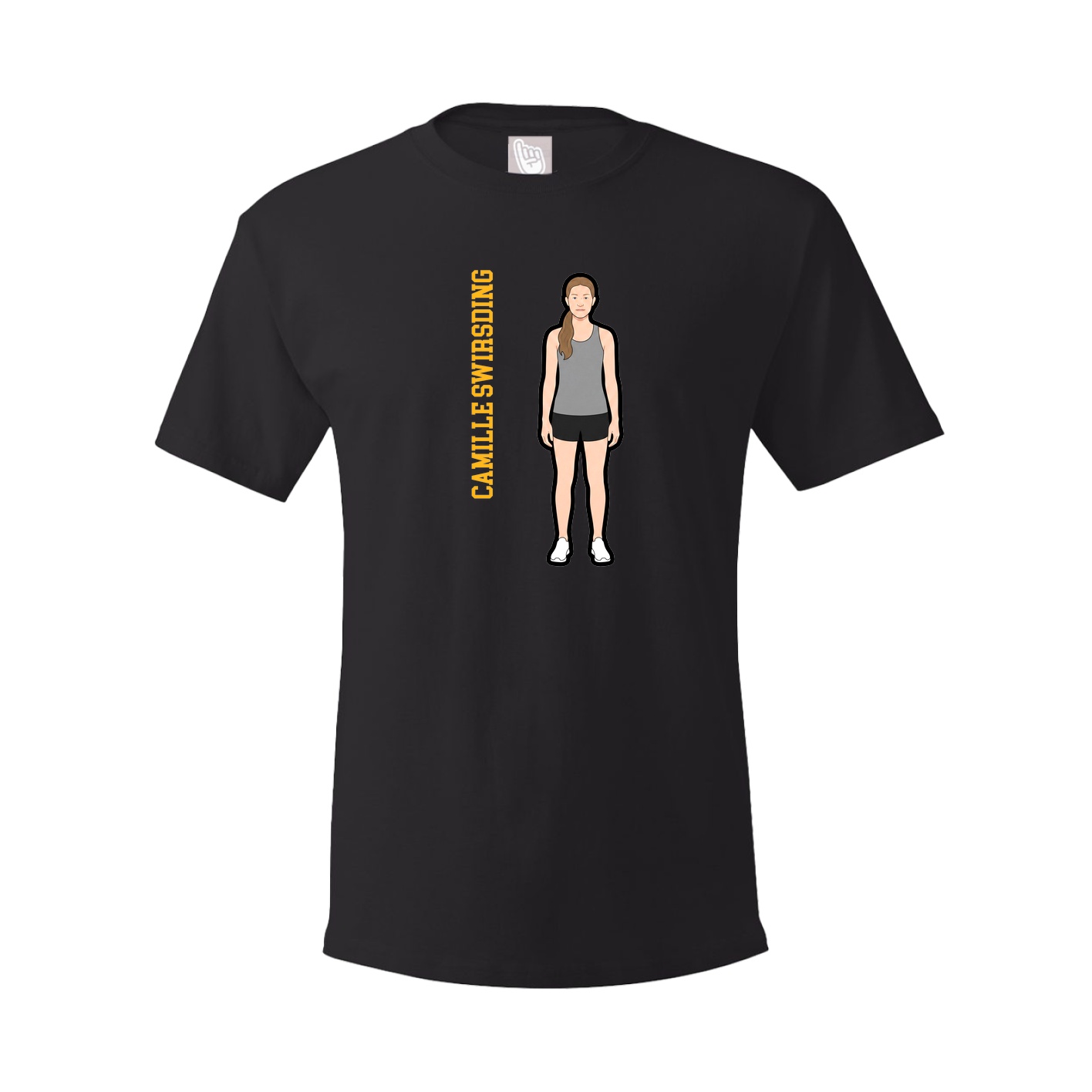 Youth Tee — Name Vertical in Black