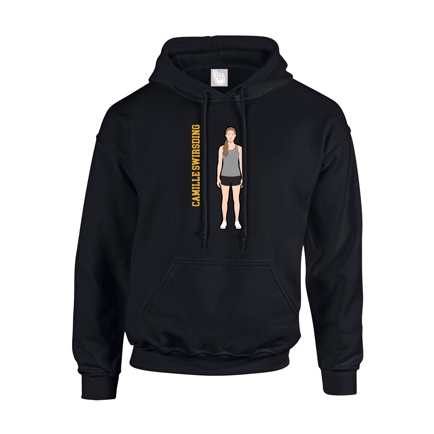 Youth Hoodie — Name Vertical in Black