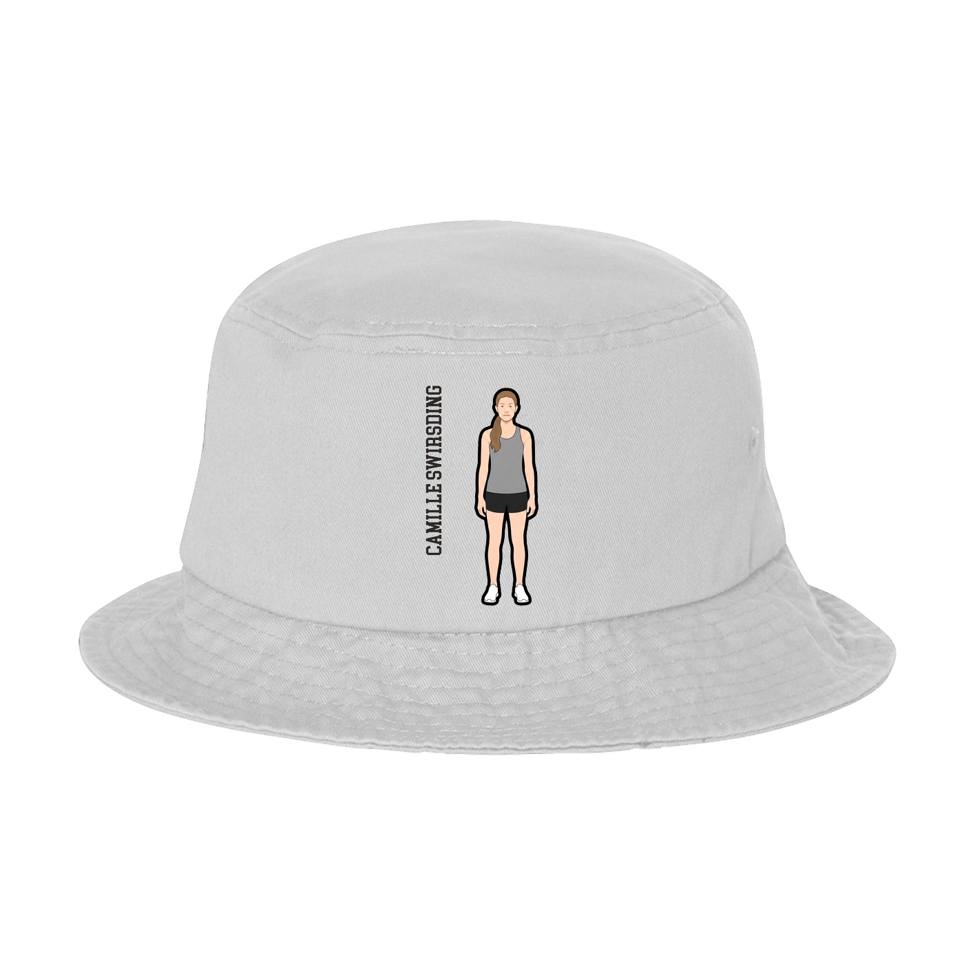 Bucket Cap — Name Vertical in White