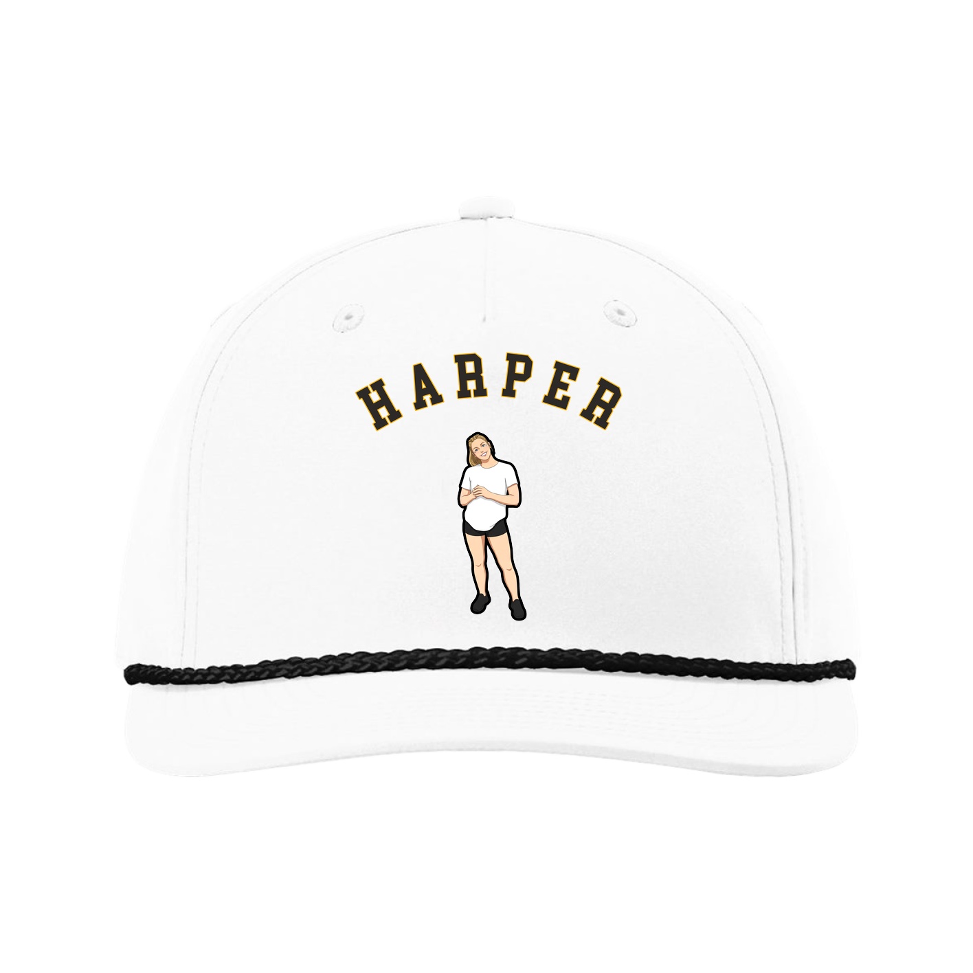 Five-Panel Classic Rope Cap — Shirsey Arch in White