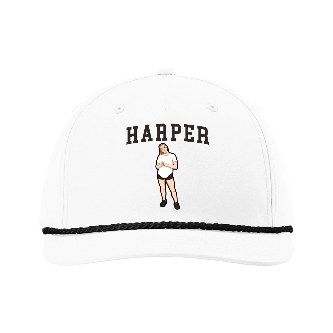 Five-Panel Classic Rope Cap — Shirsey in White