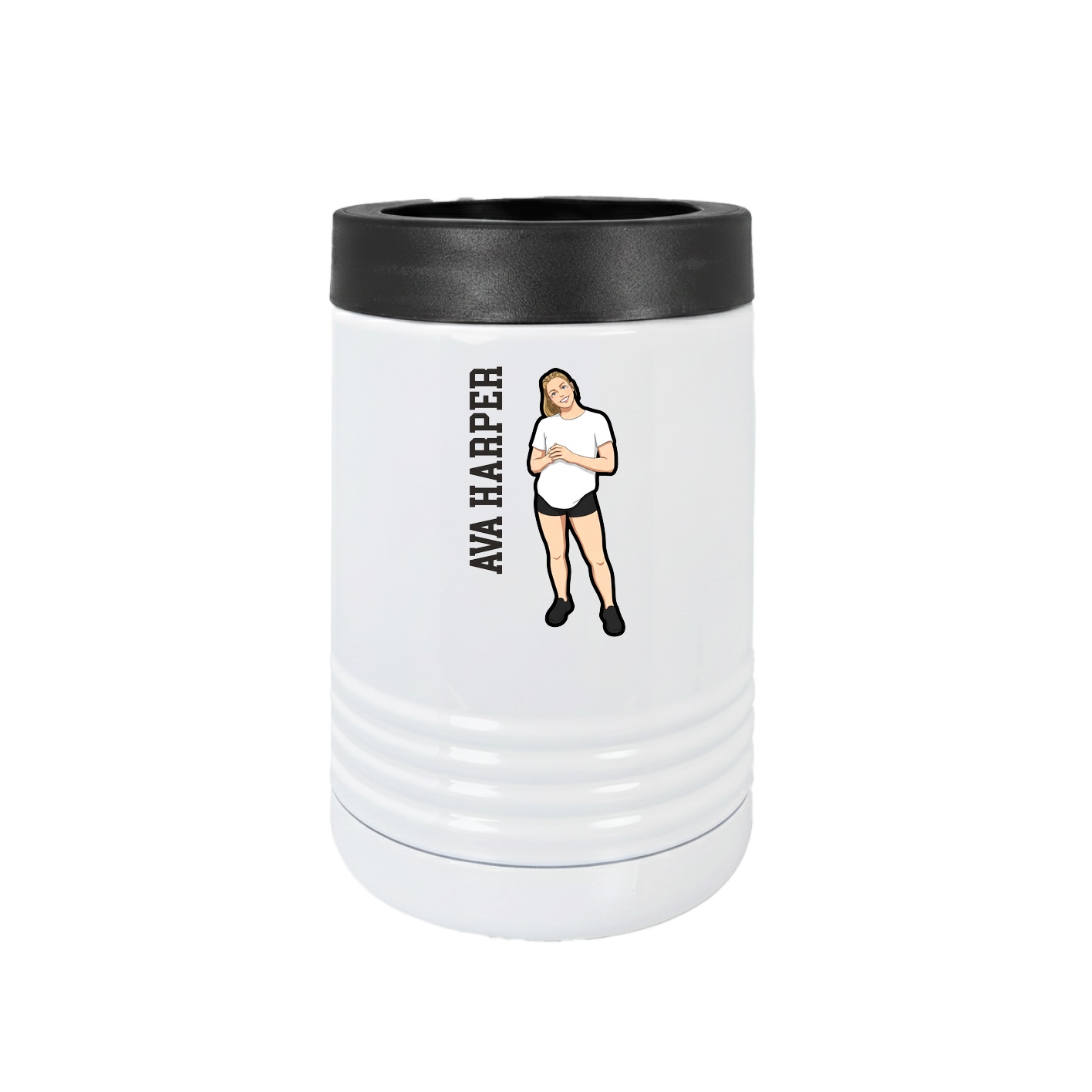 Beverage Holder — Name Vertical in White