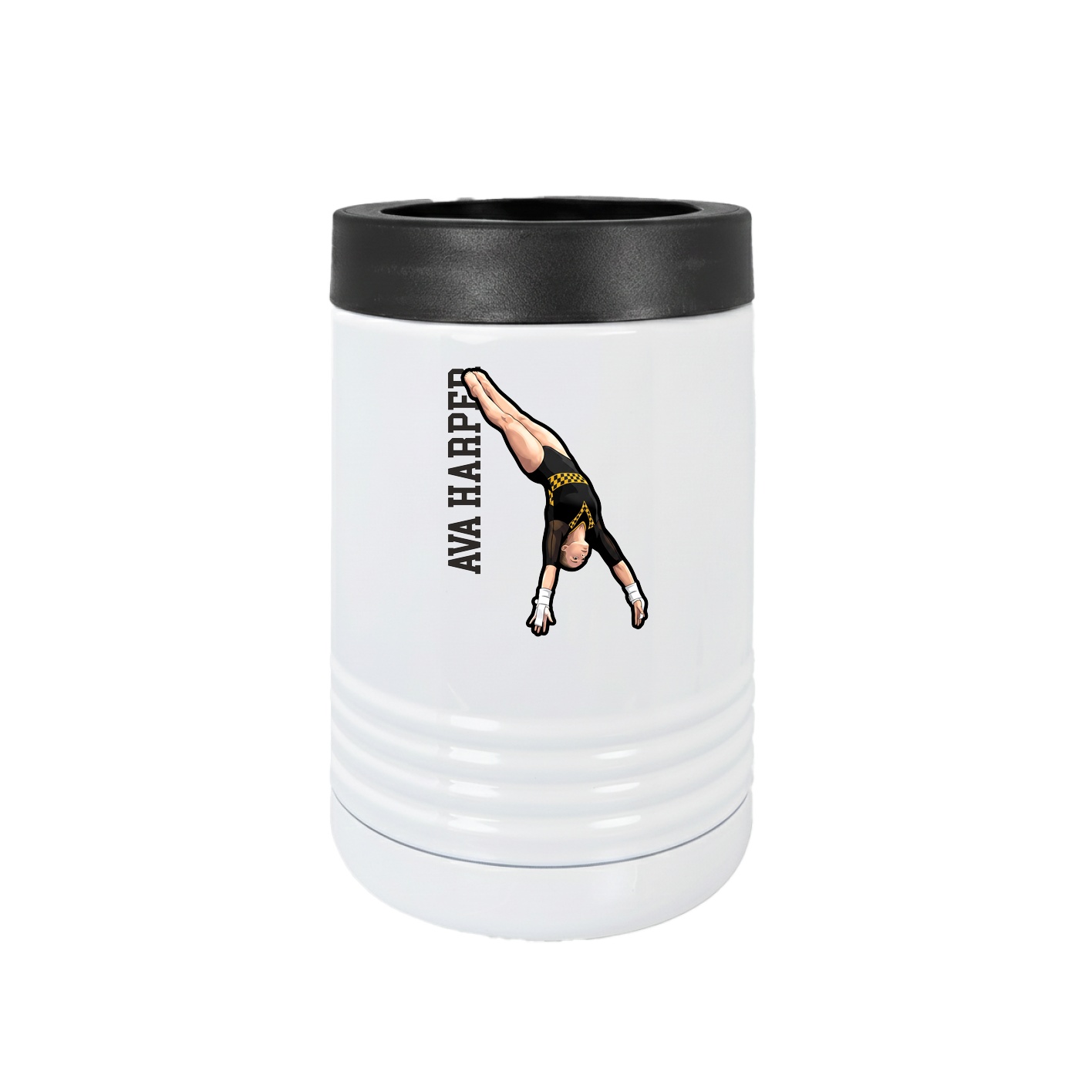 Beverage Holder — Name Vertical in White