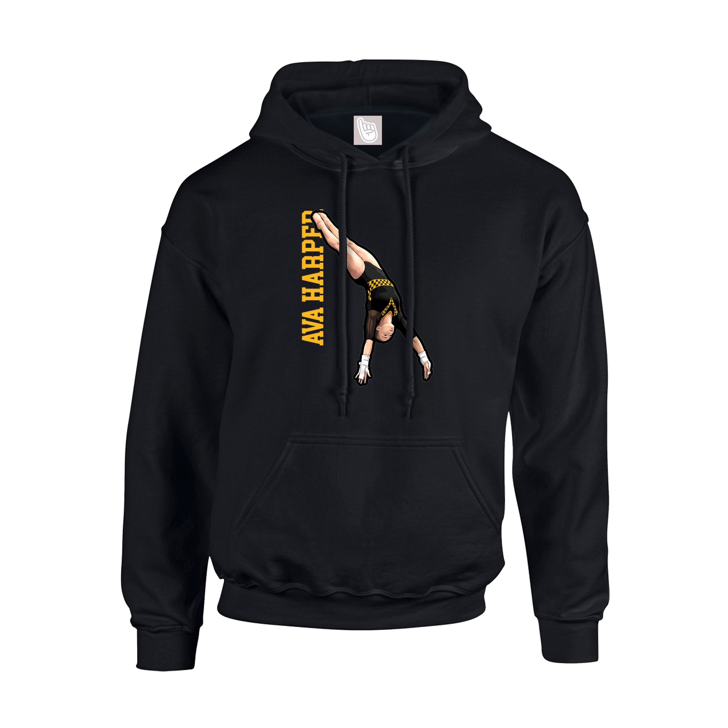 Hoodie — Name Vertical in Black