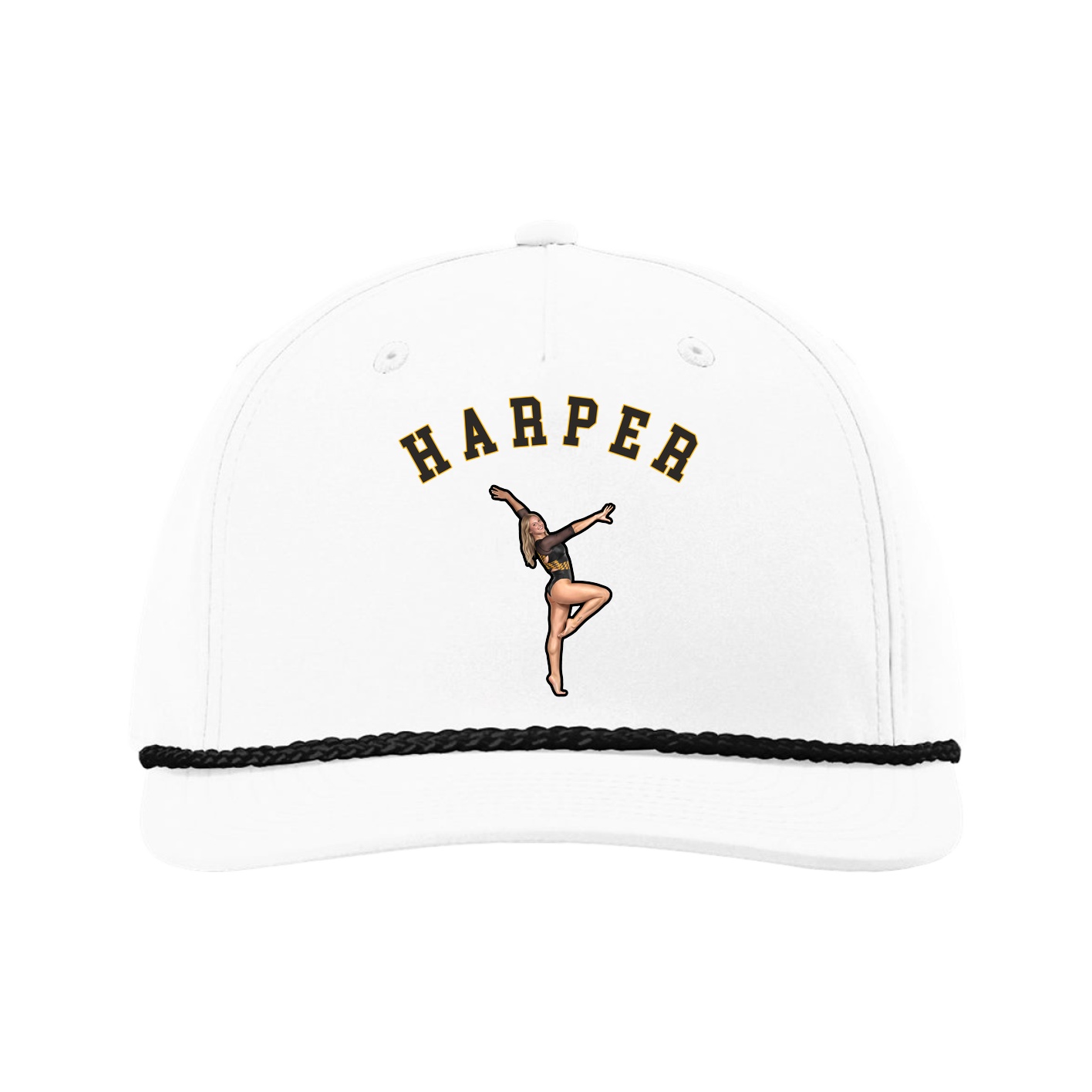 Five-Panel Classic Rope Cap — Shirsey Arch in White