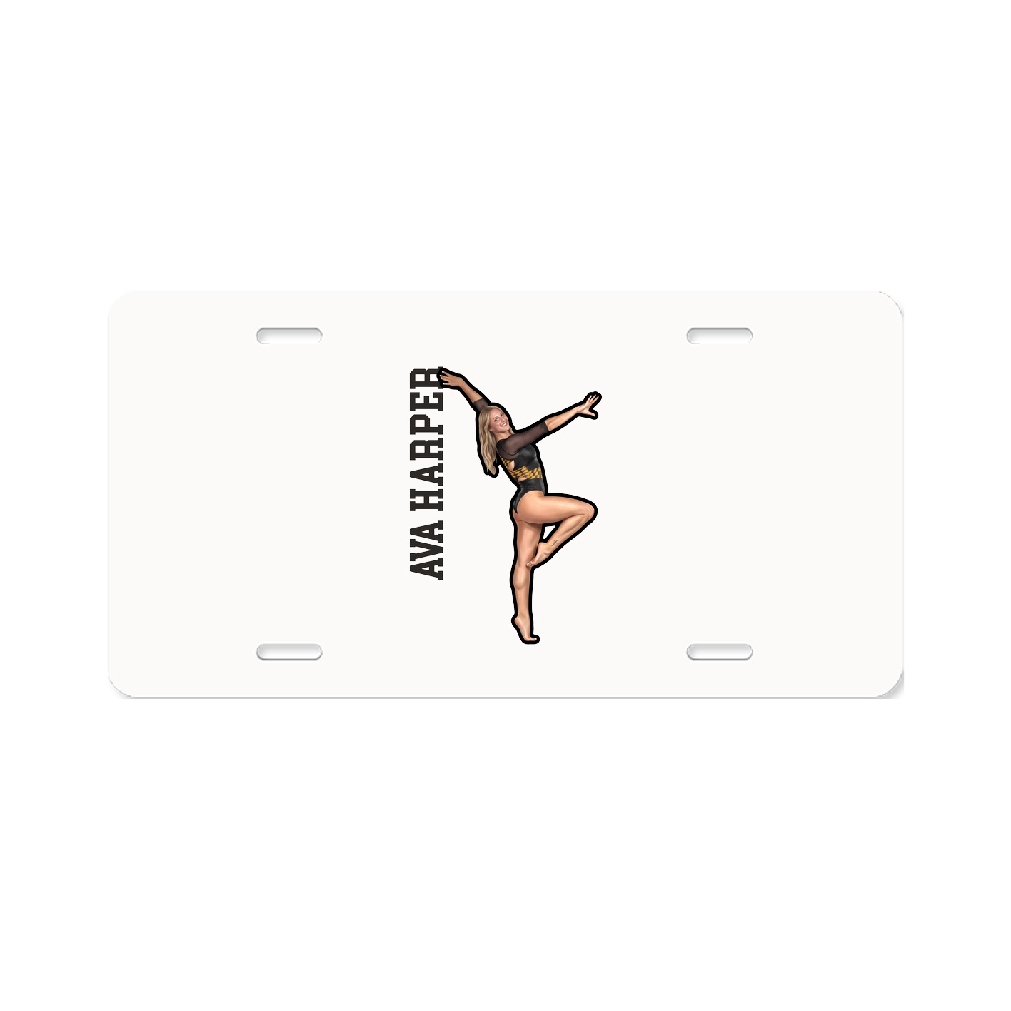 License Plate — Name Vertical in Classic