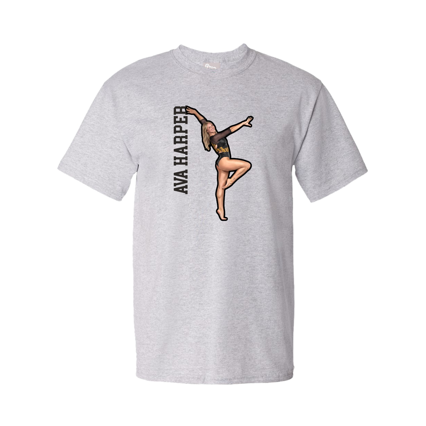 Tee — Name Vertical in Grey
