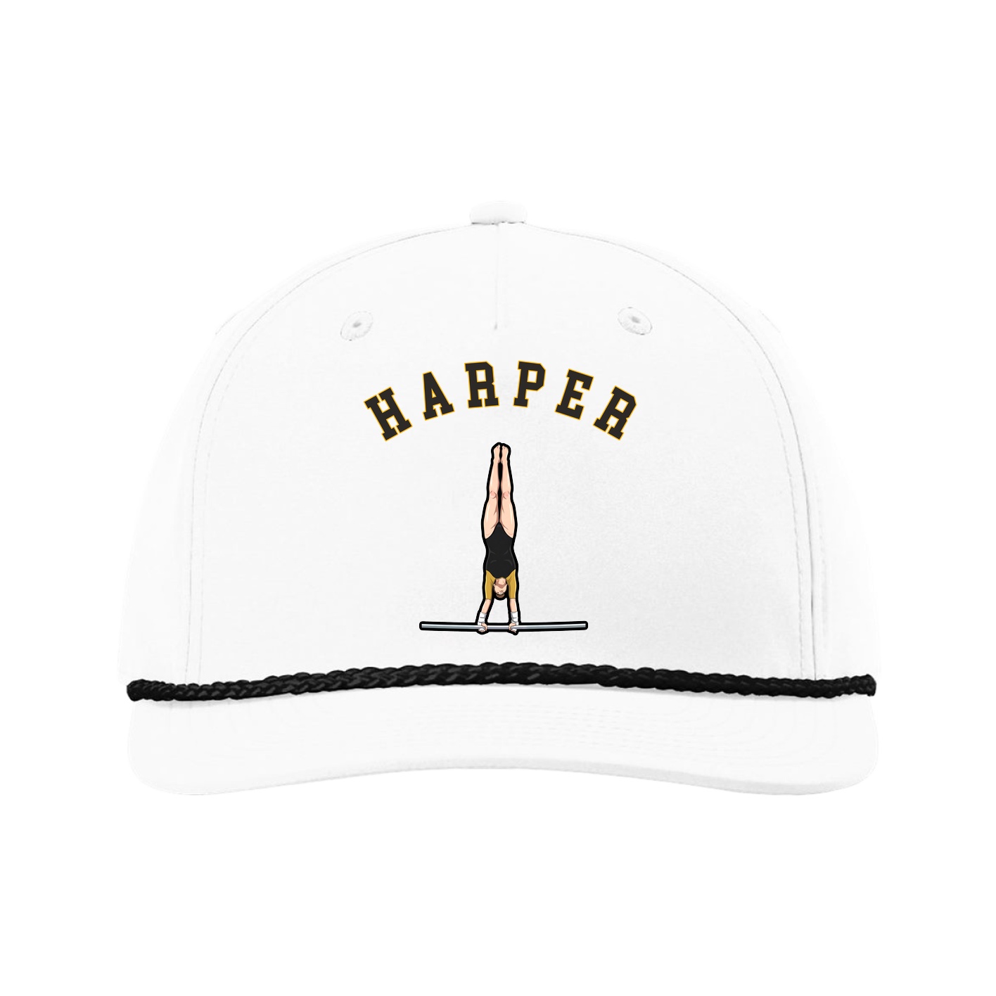Five-Panel Classic Rope Cap — Shirsey Arch in White