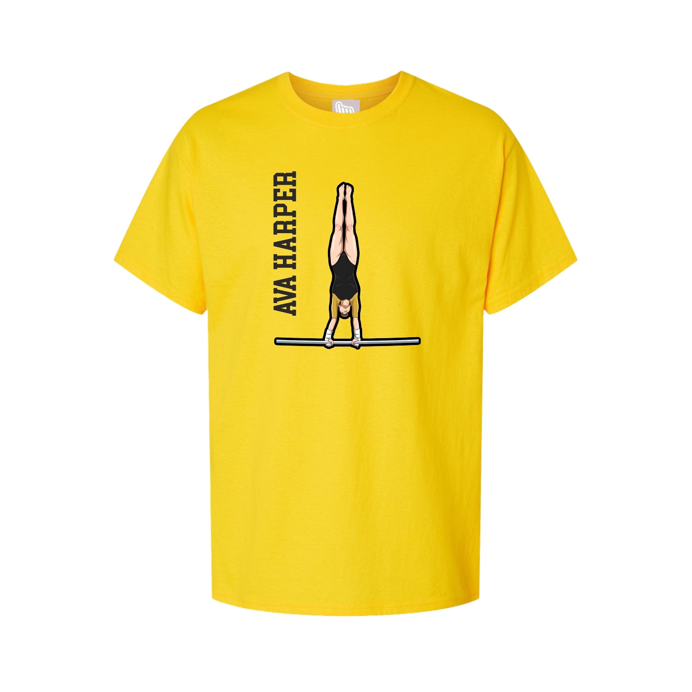 Youth Tee — Name Vertical in Gold