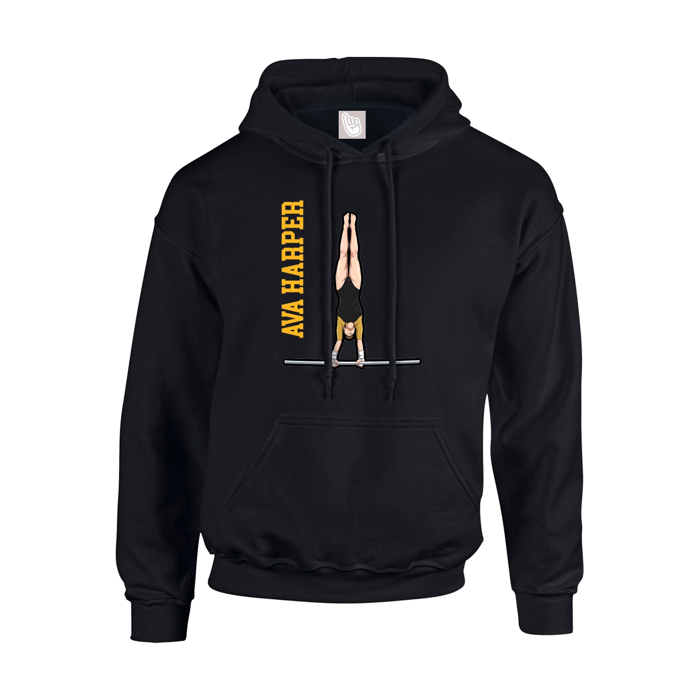 Youth Hoodie — Name Vertical in Black