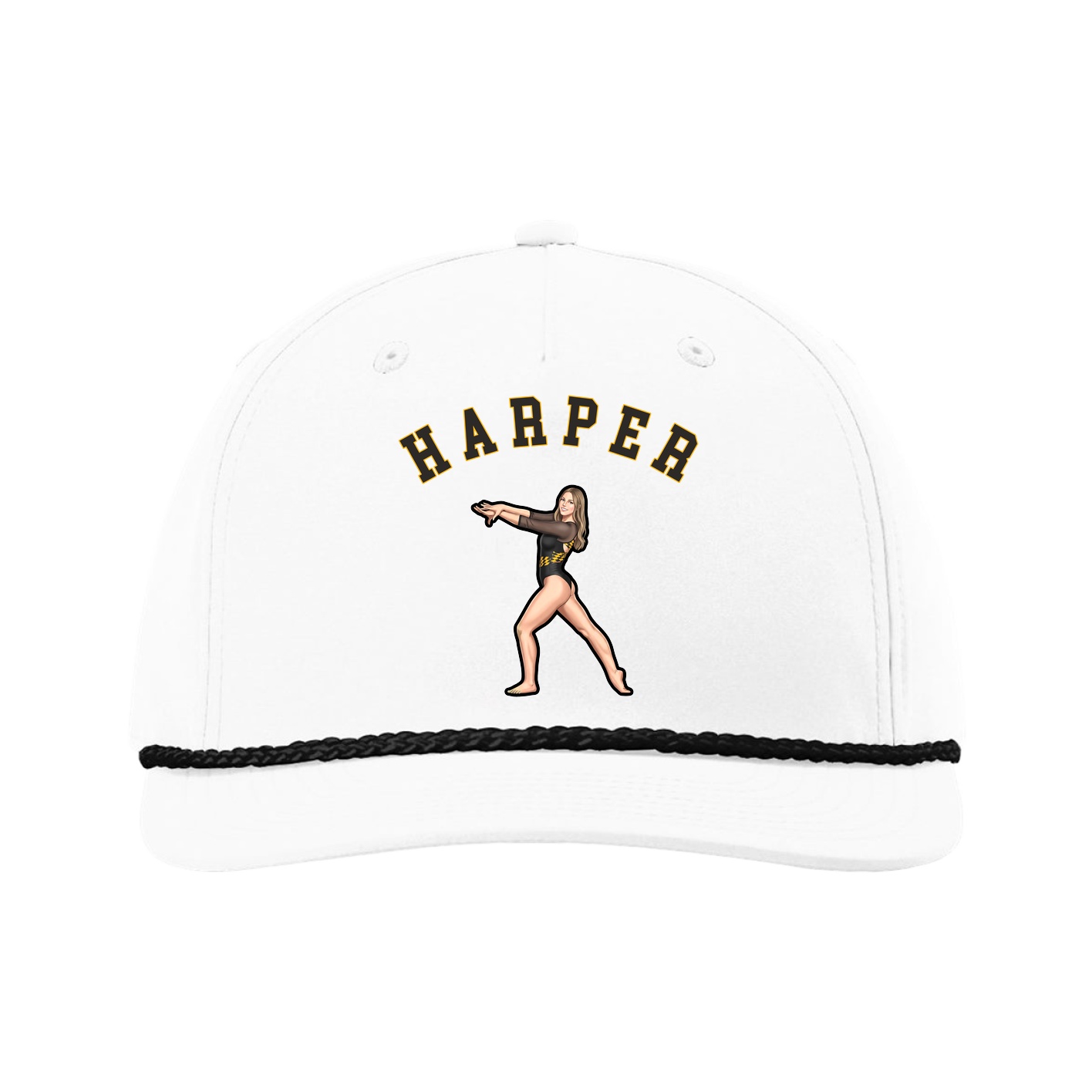 Five-Panel Classic Rope Cap — Shirsey Arch in White