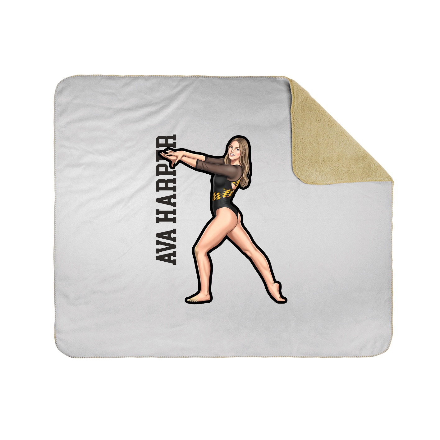 Throw Blanket — Name Vertical in White