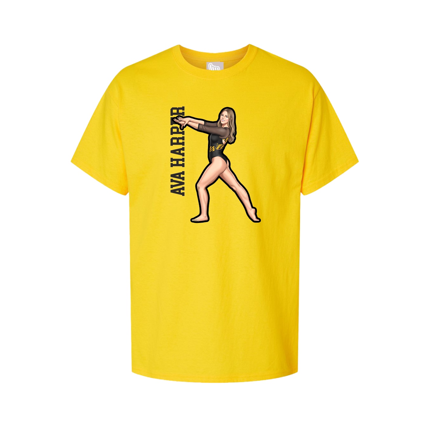 Youth Tee — Name Vertical in Gold