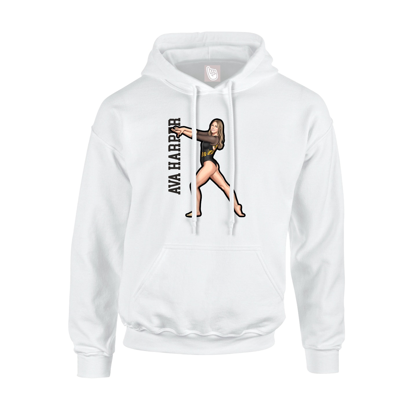 Hoodie — Name Vertical in White