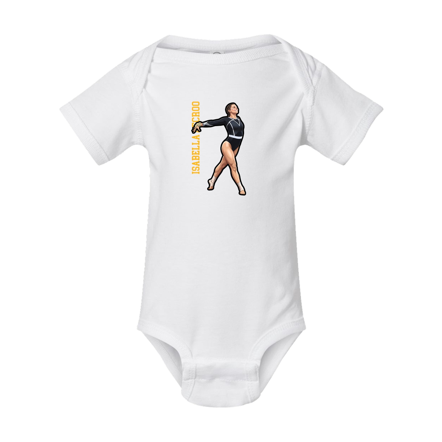 Baby Onesie — Name Vertical in White