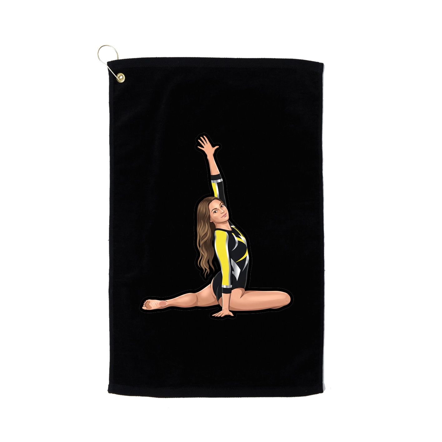 Golf Towel — Name Vertical in Black