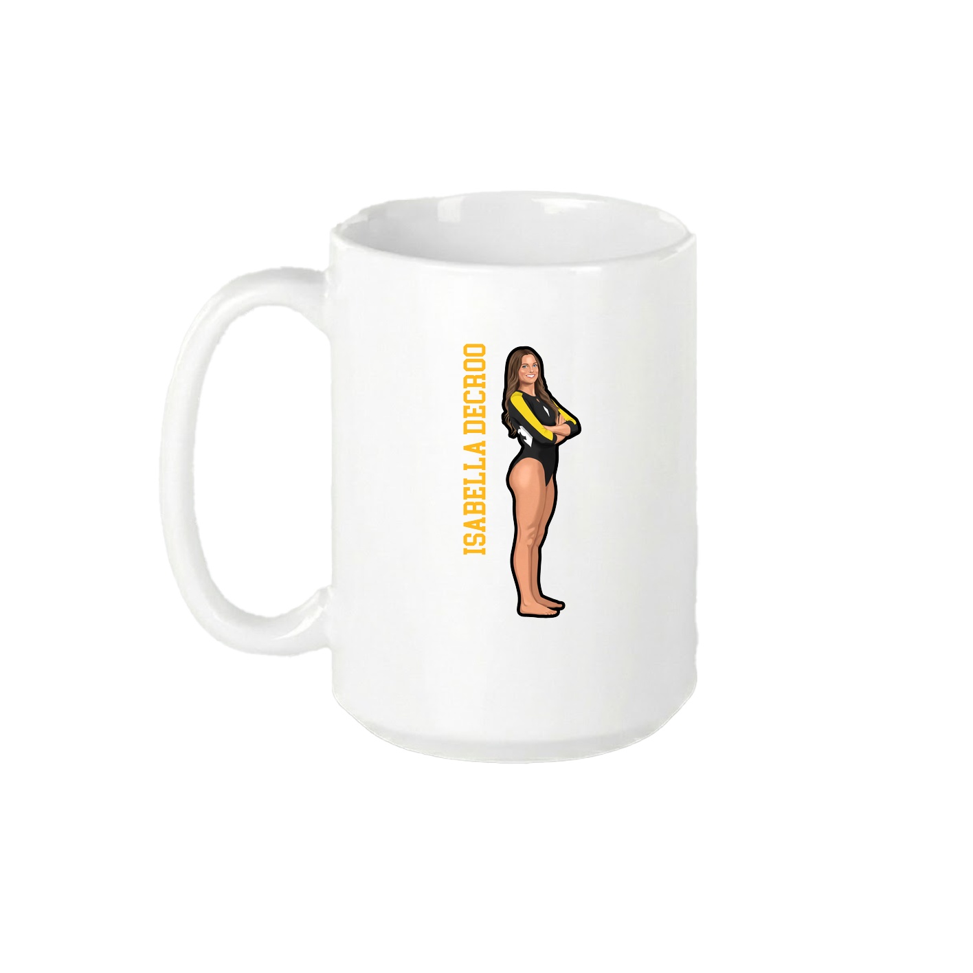 15oz Coffee Mug — Name Vertical in White