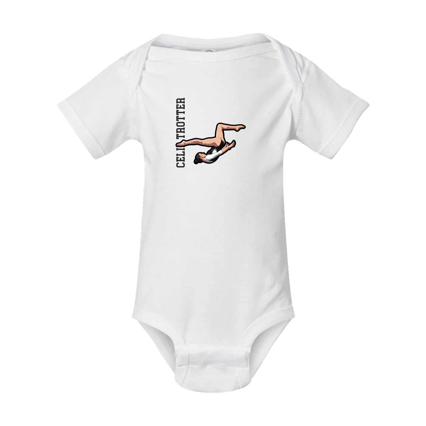Baby Onesie — Name Vertical in White