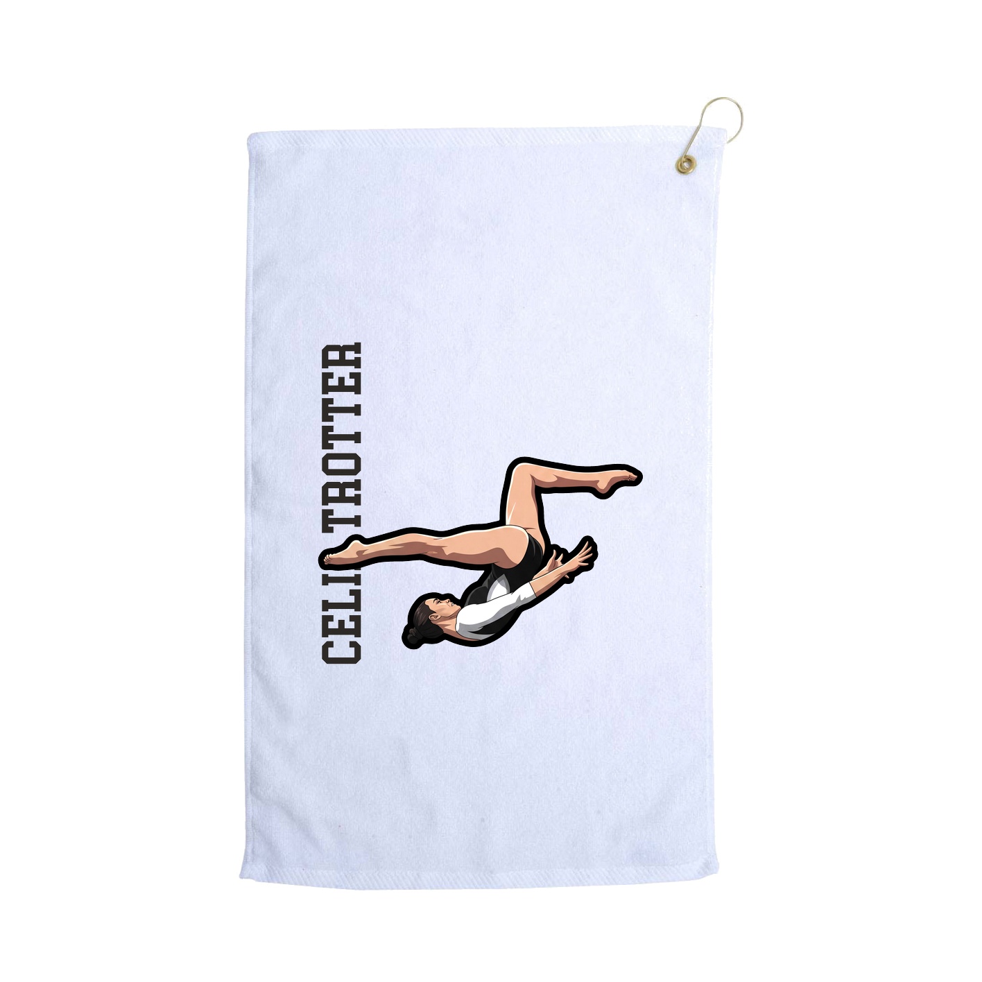 Golf Towel — Name Vertical in White