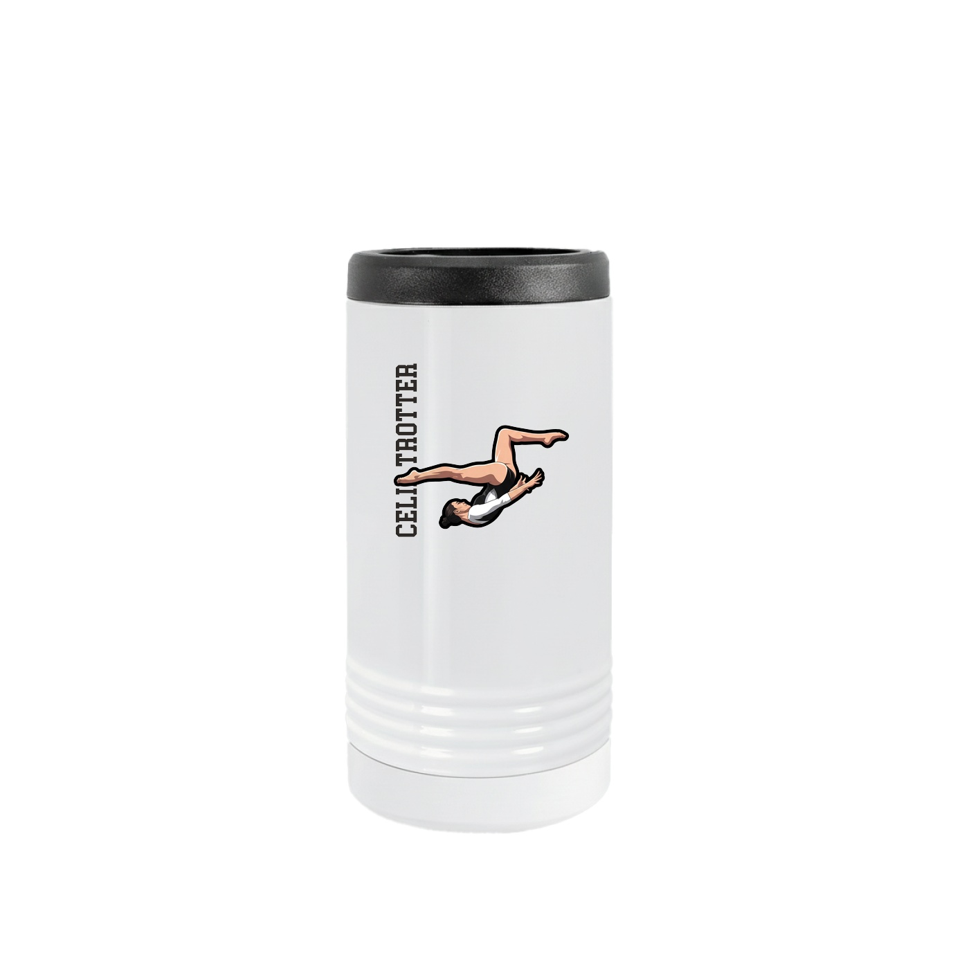 Slim Beverage Holder — Name Vertical in White