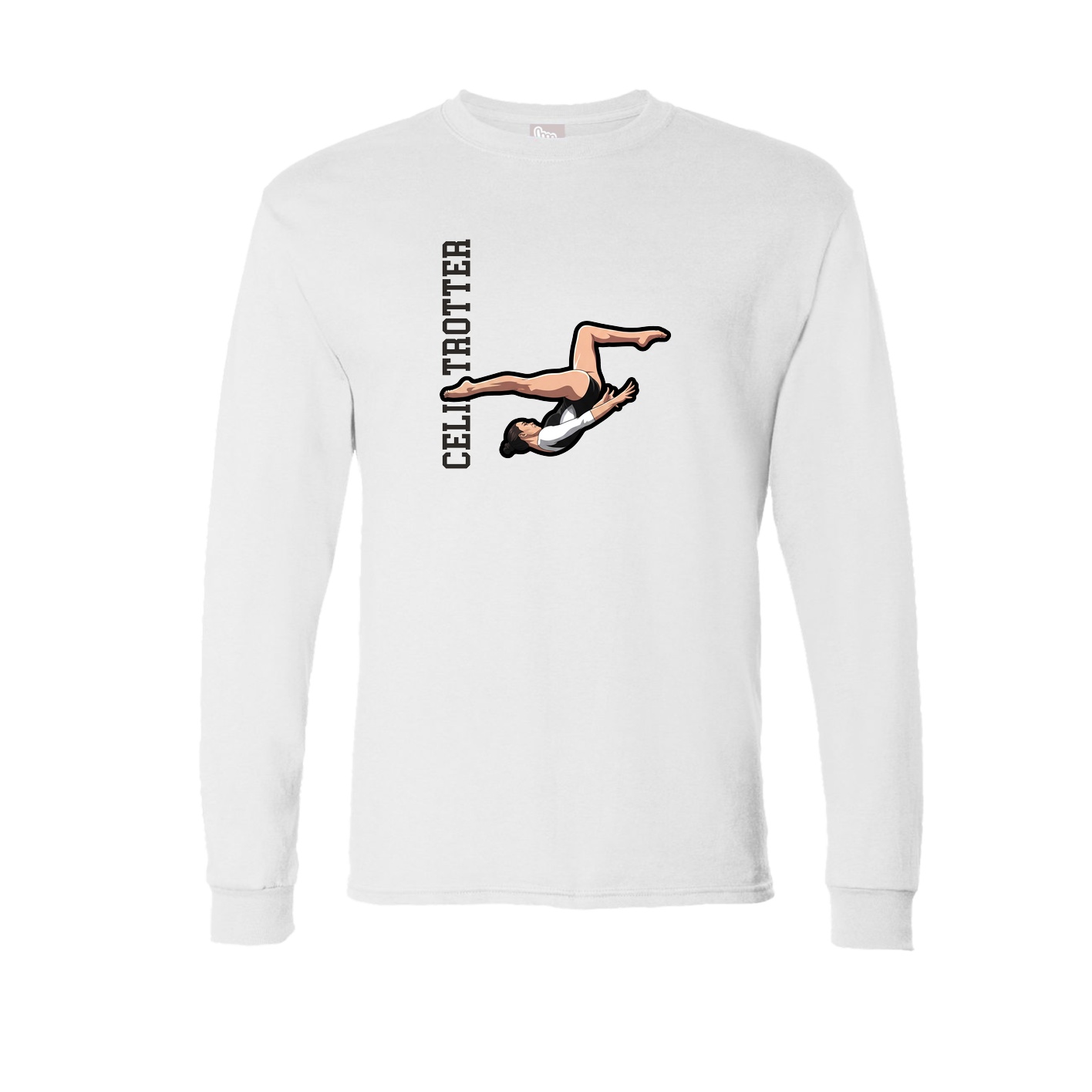 Long Sleeve Tee — Name Vertical in White
