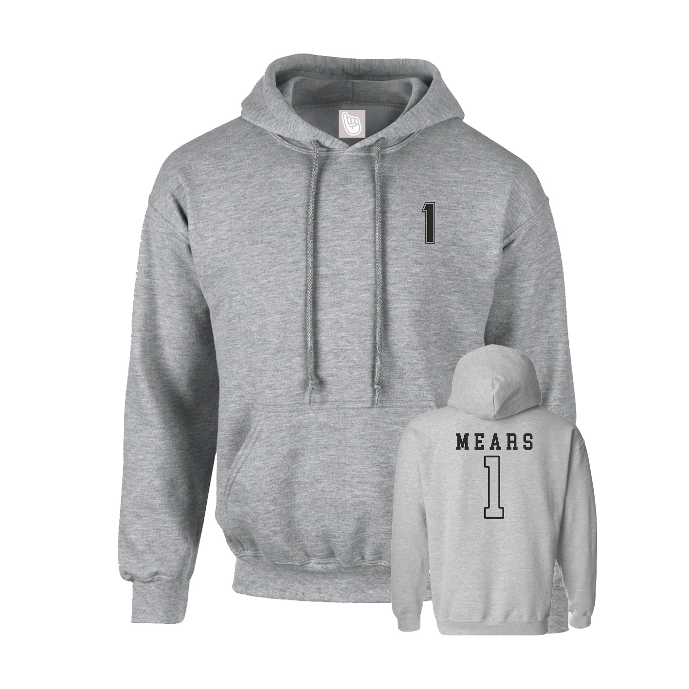Hoodie — Chest Back in Grey