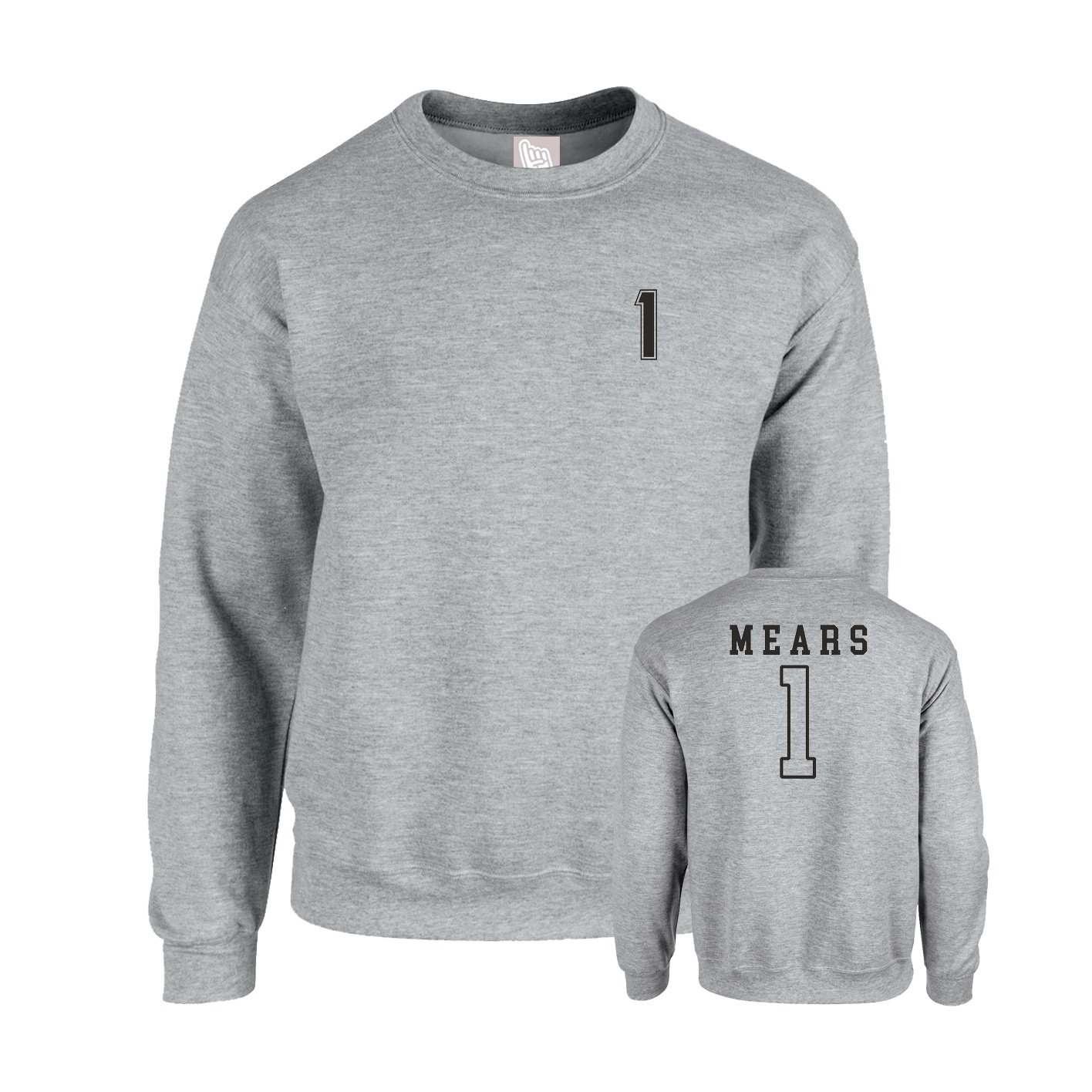 Fleece Crew — Chest Back in Grey