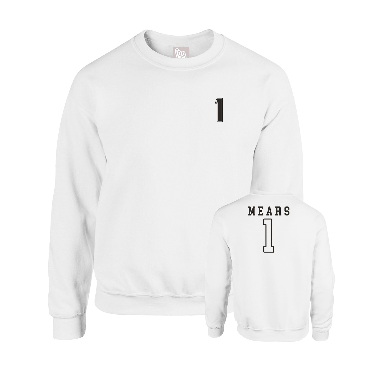 Fleece Crew — Chest Back in White