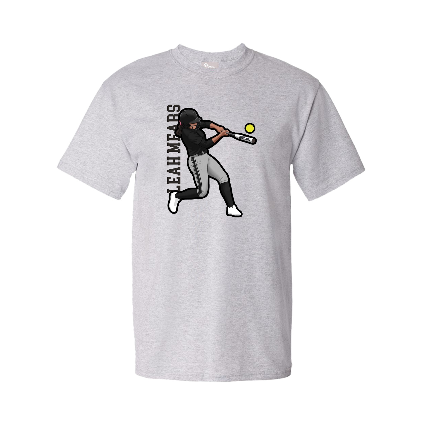 Tee — Name Vertical in Grey
