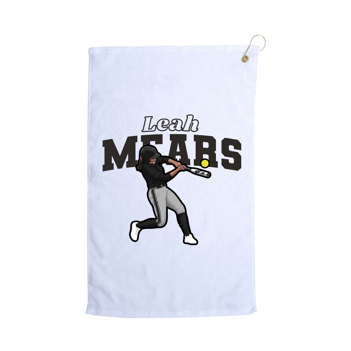 Golf Towel — Name Arch in White