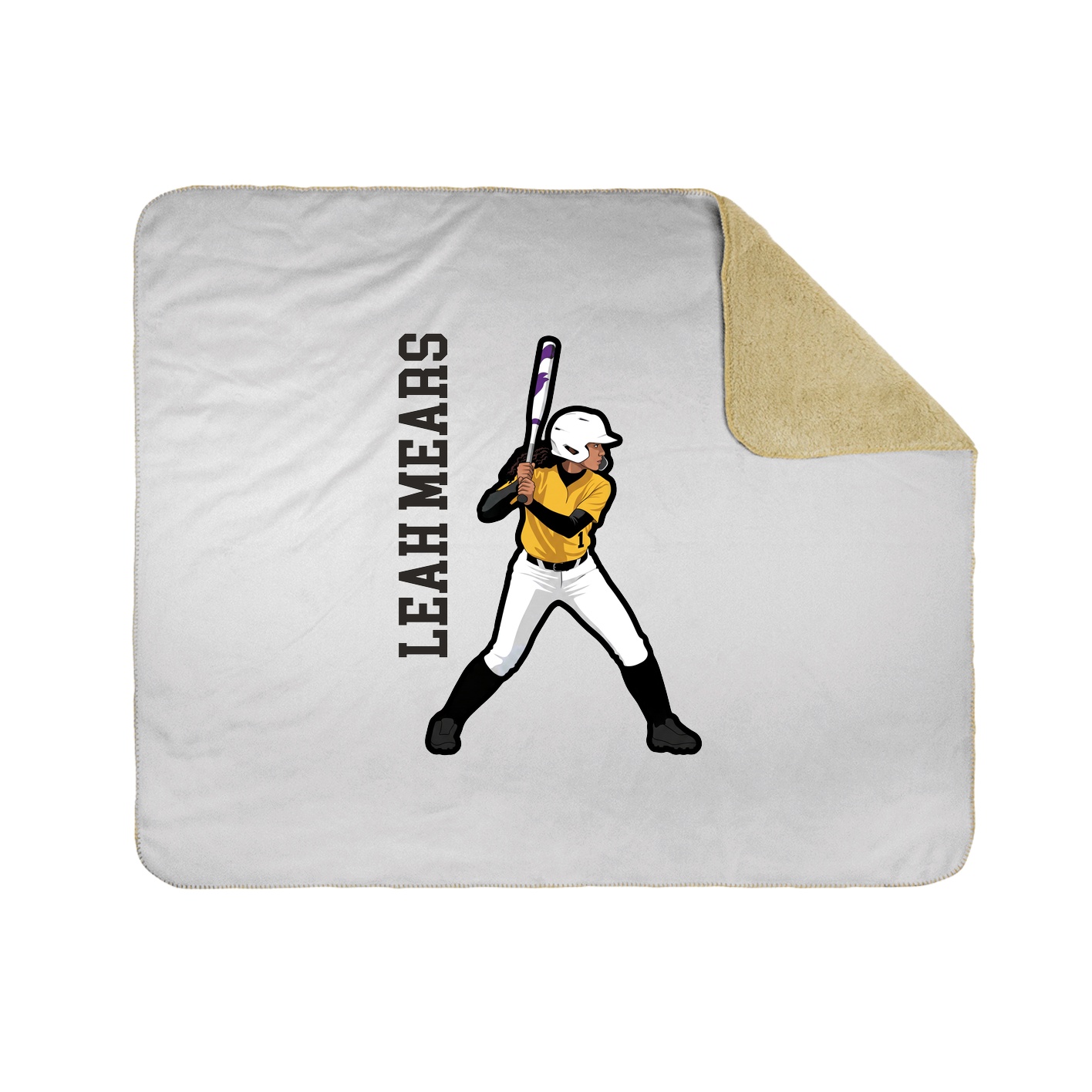 Throw Blanket — Name Vertical in White