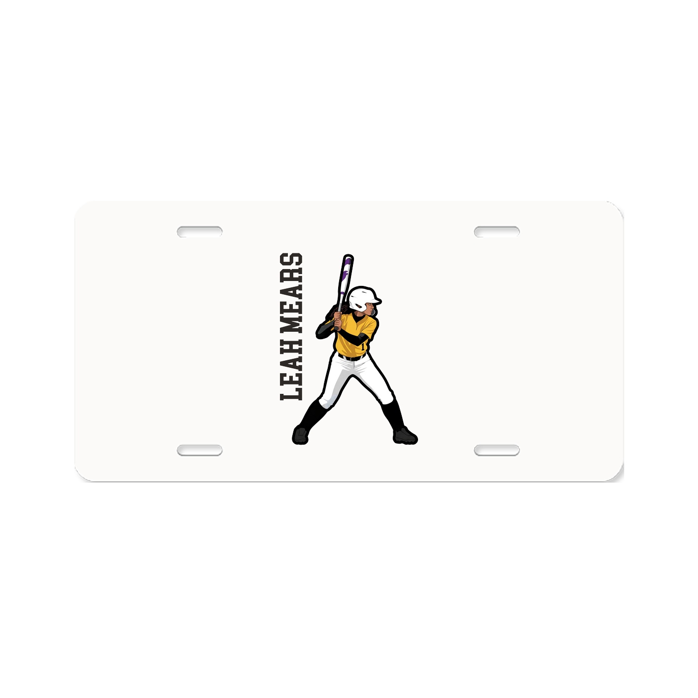 License Plate — Name Vertical in Classic