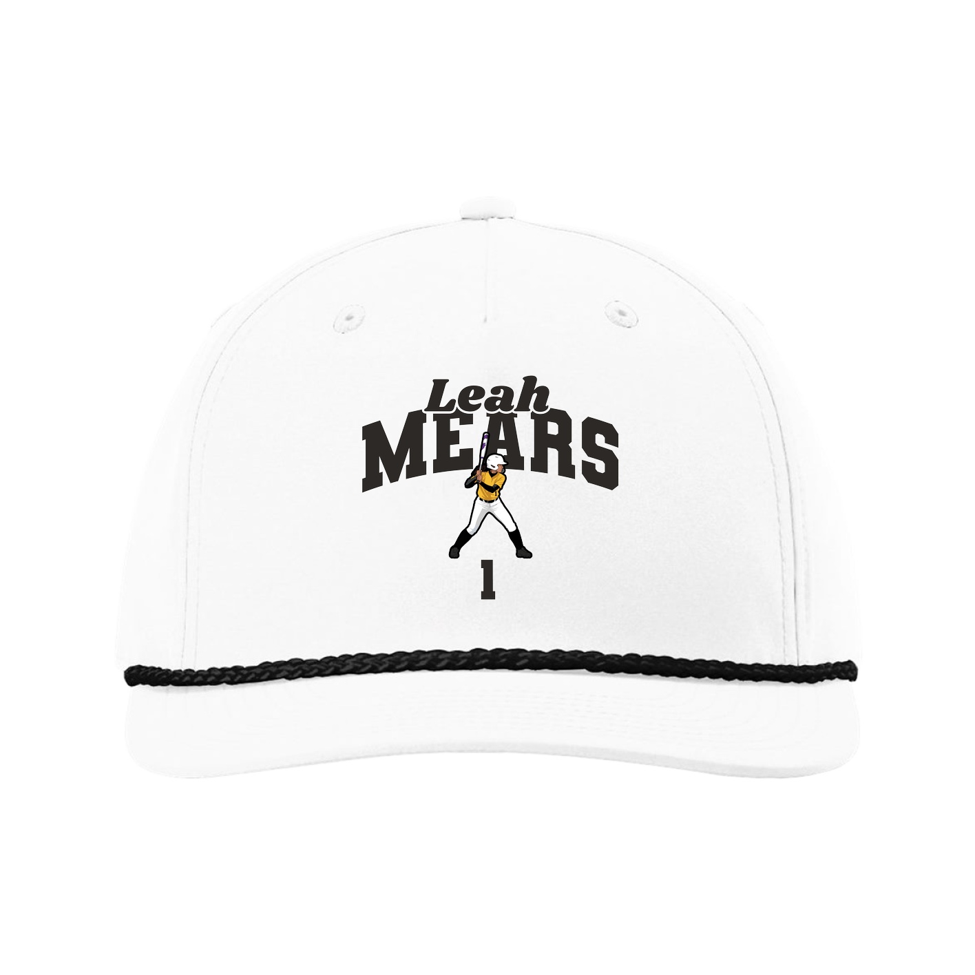 Five-Panel Classic Rope Cap — Signature Arch in White