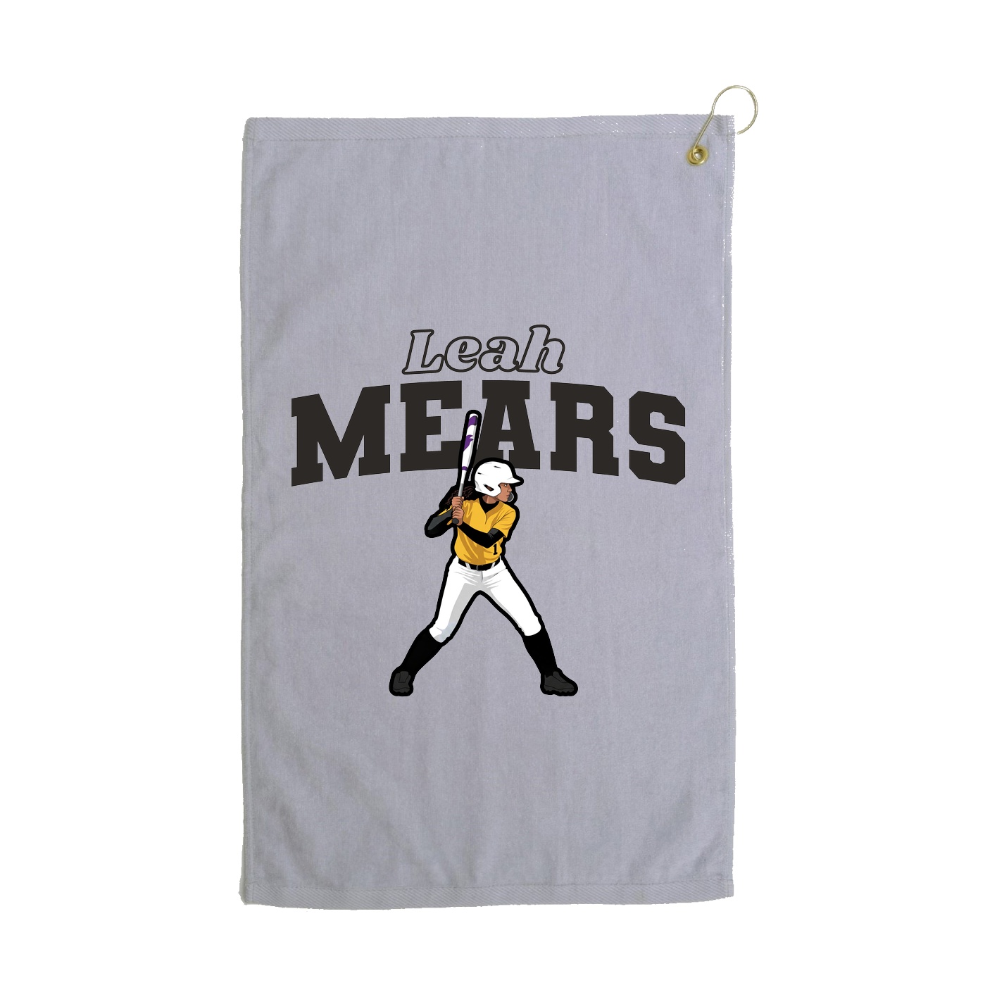 Golf Towel — Name Arch in Grey