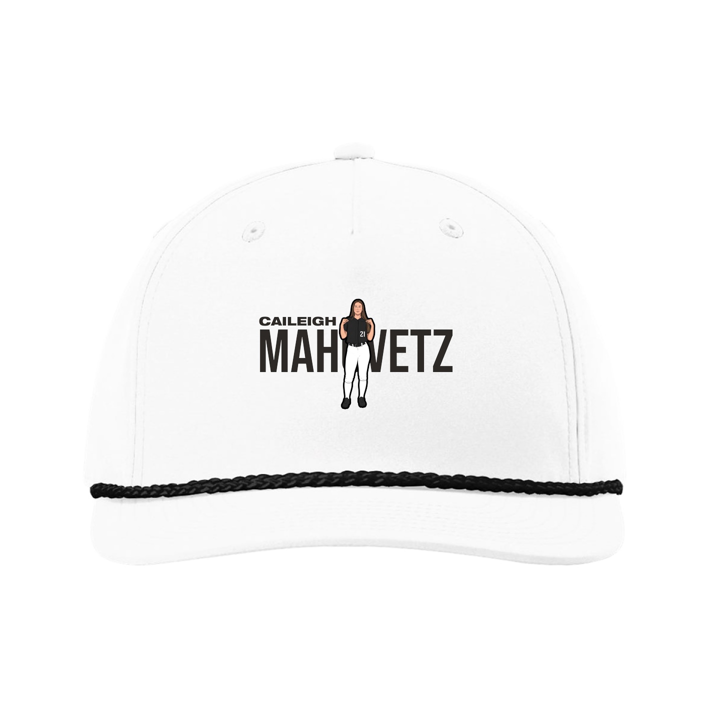 Five-Panel Classic Rope Cap — Player Name in White