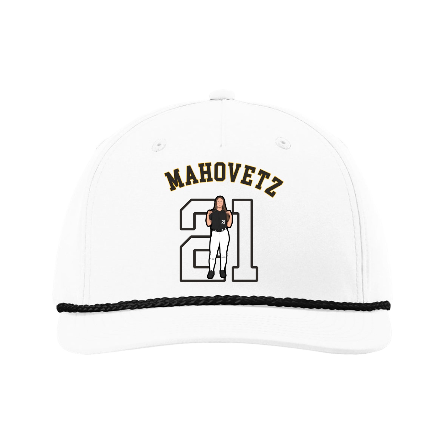 Five-Panel Classic Rope Cap — Shirsey Arch in White