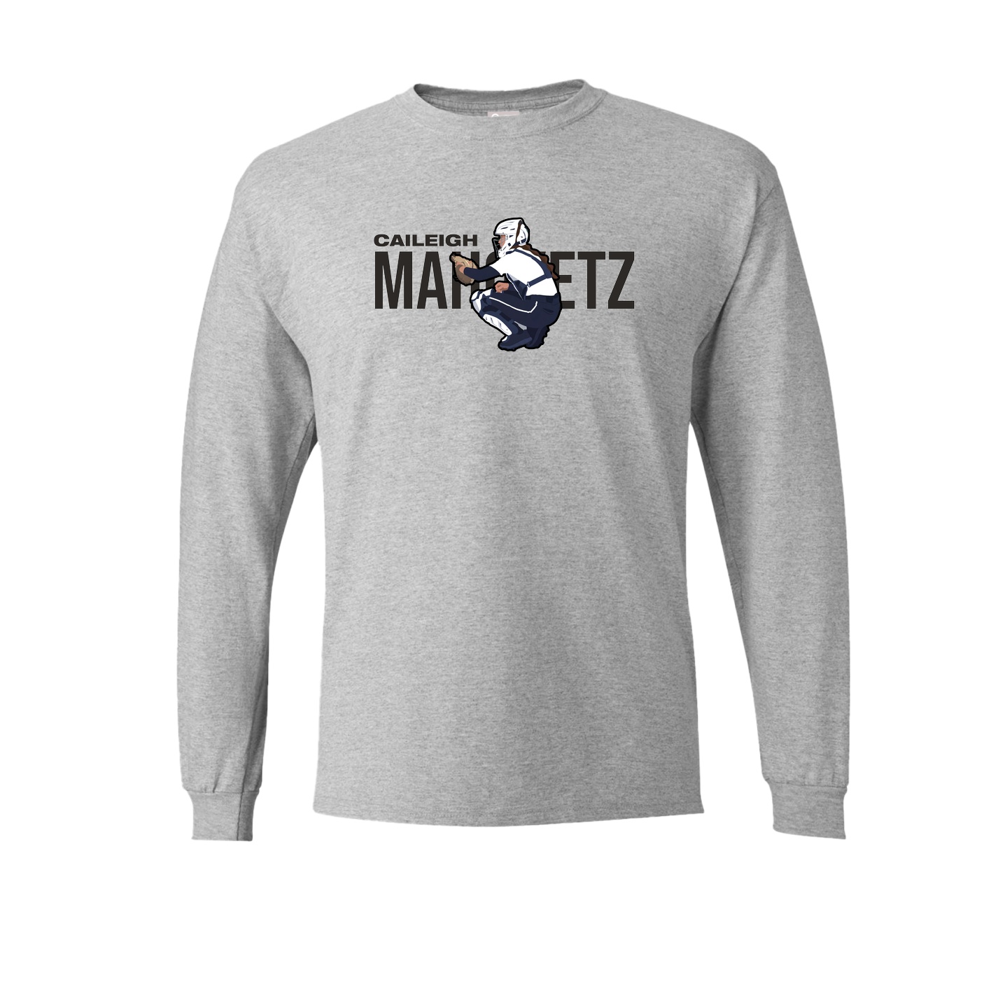 Long Sleeve Tee — Player Name in Grey