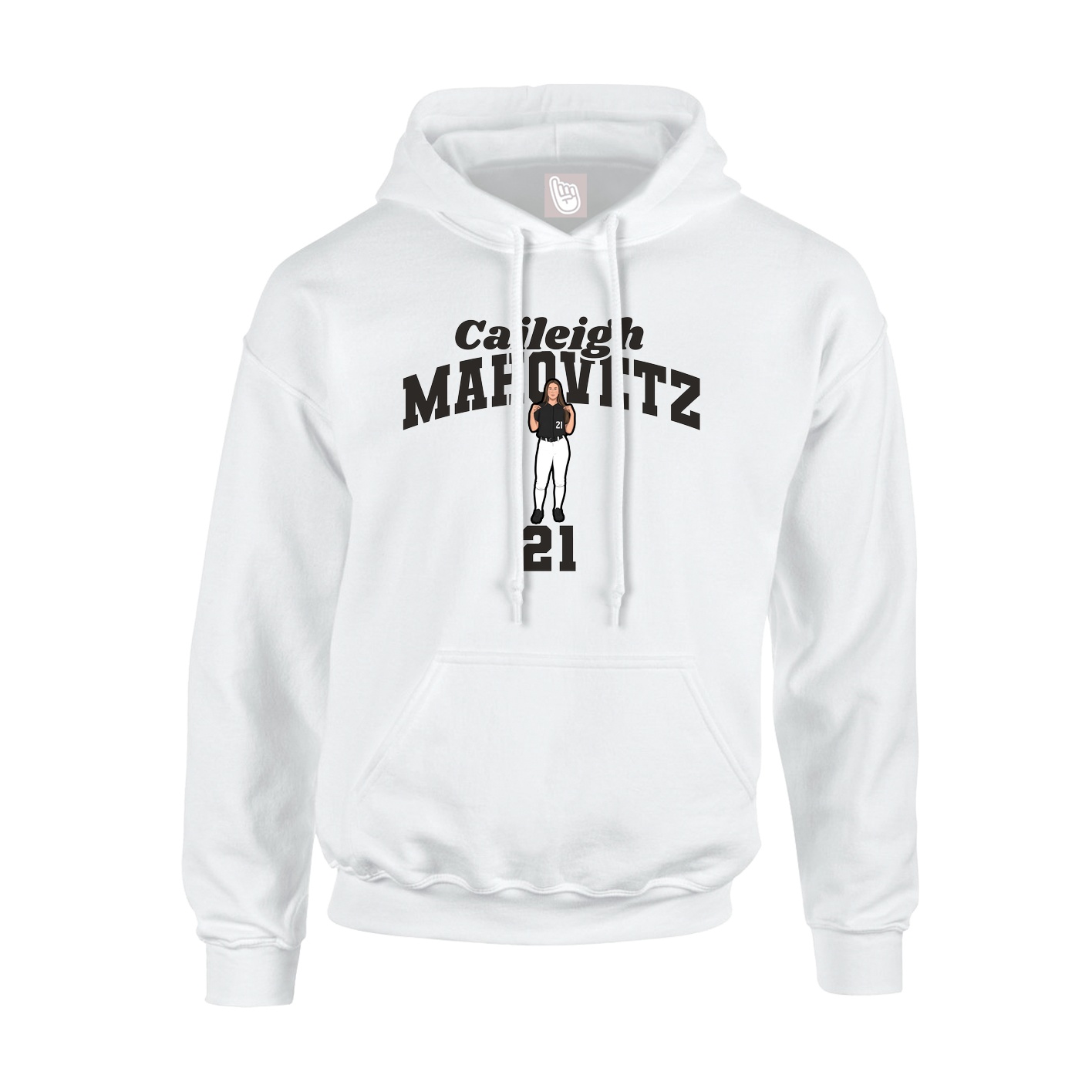 Youth Hoodie — Signature Arch in White