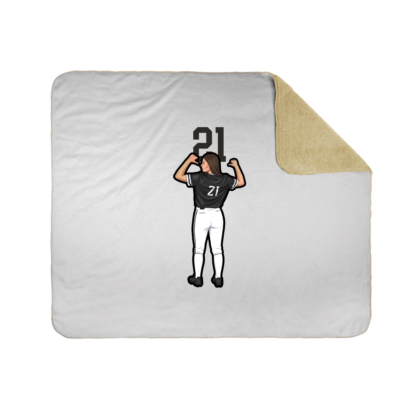 Throw Blanket — Number Top in White