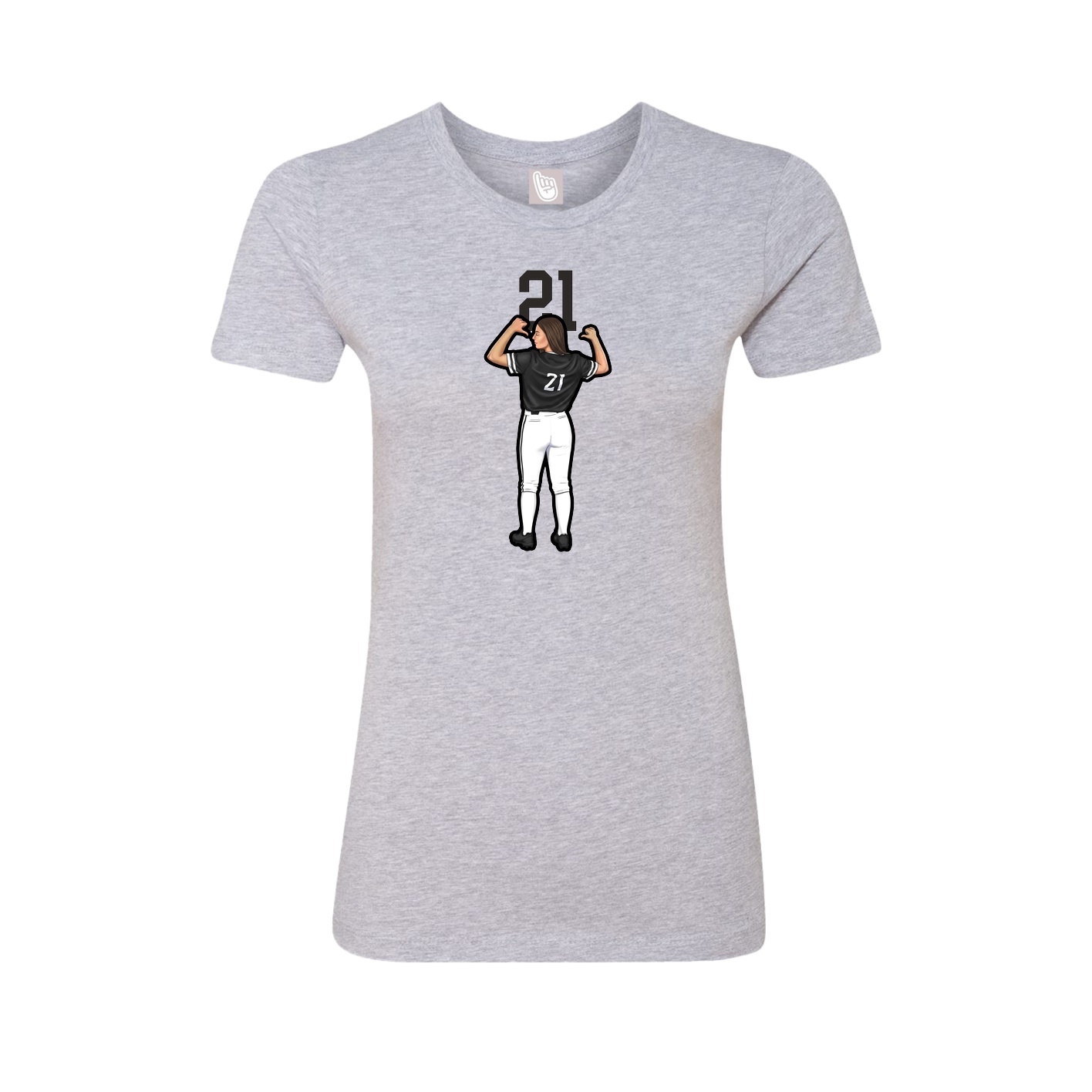 Fitted Women's Tee — Number Top in Grey