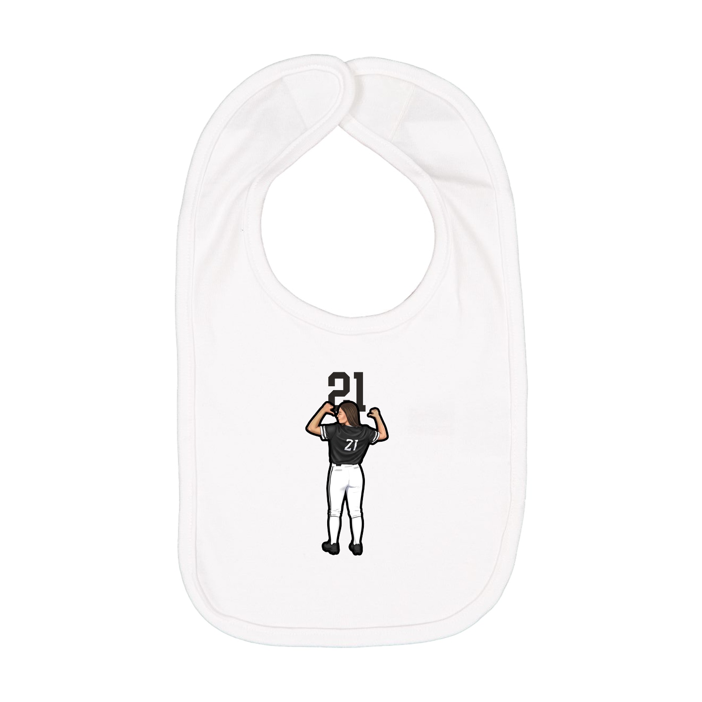 Infant Bib — Number Top in White